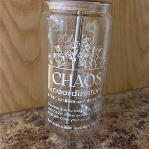 Amazon Chaos Coordinator Glass Tumbler with Straw - Clear